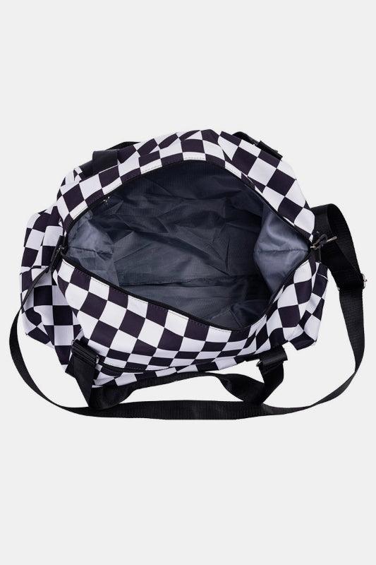 Zenana Checkered Multi-Pocket Travel Bag - Curated by tt