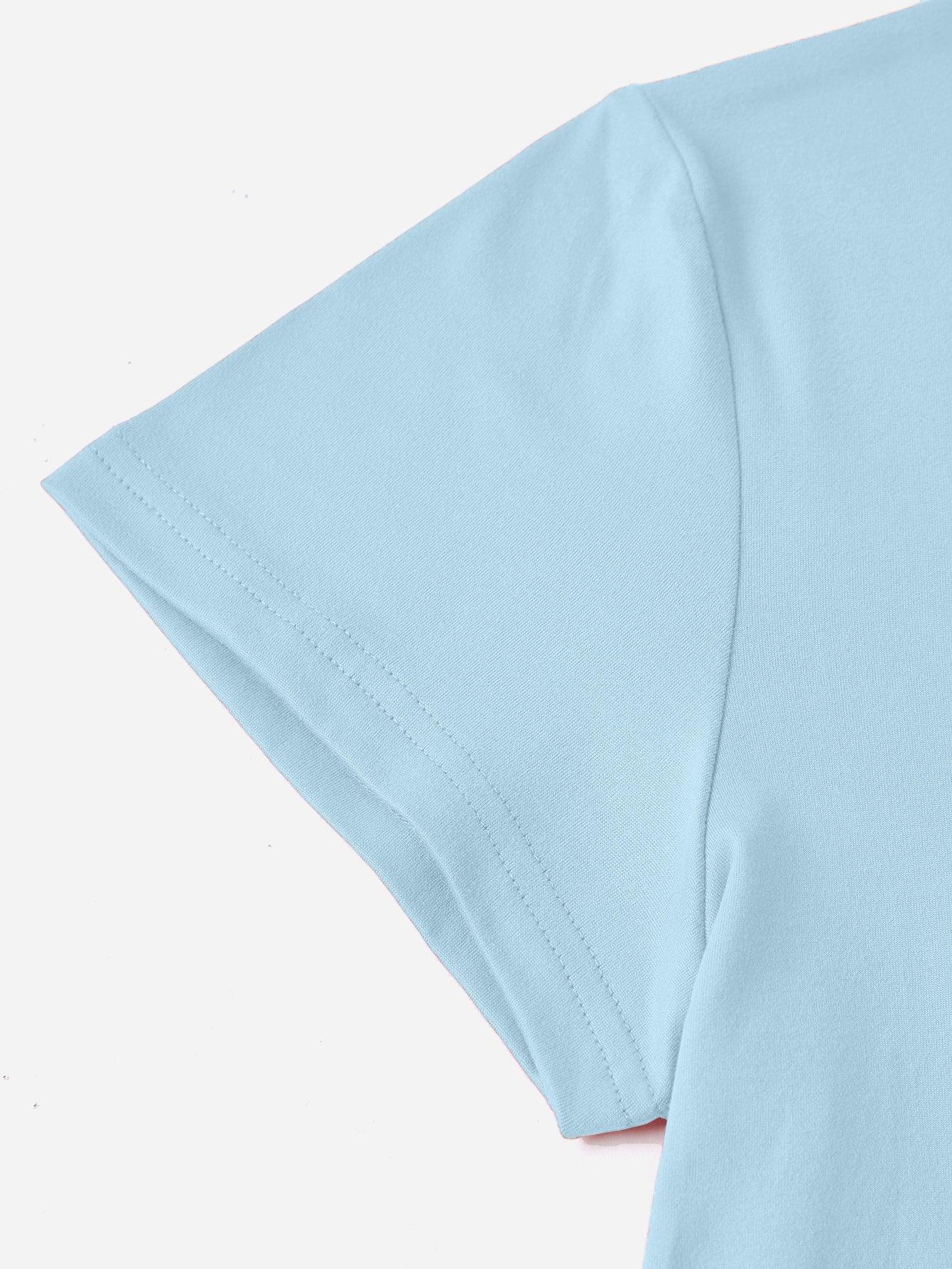 Letter Graphic Round Neck Short Sleeve T-Shirt - Curated by tt