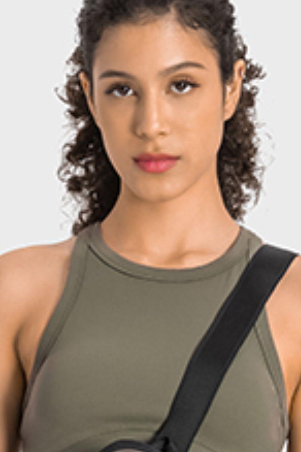 Millennia Racerback Cropped Sports Tank - Curated by tt