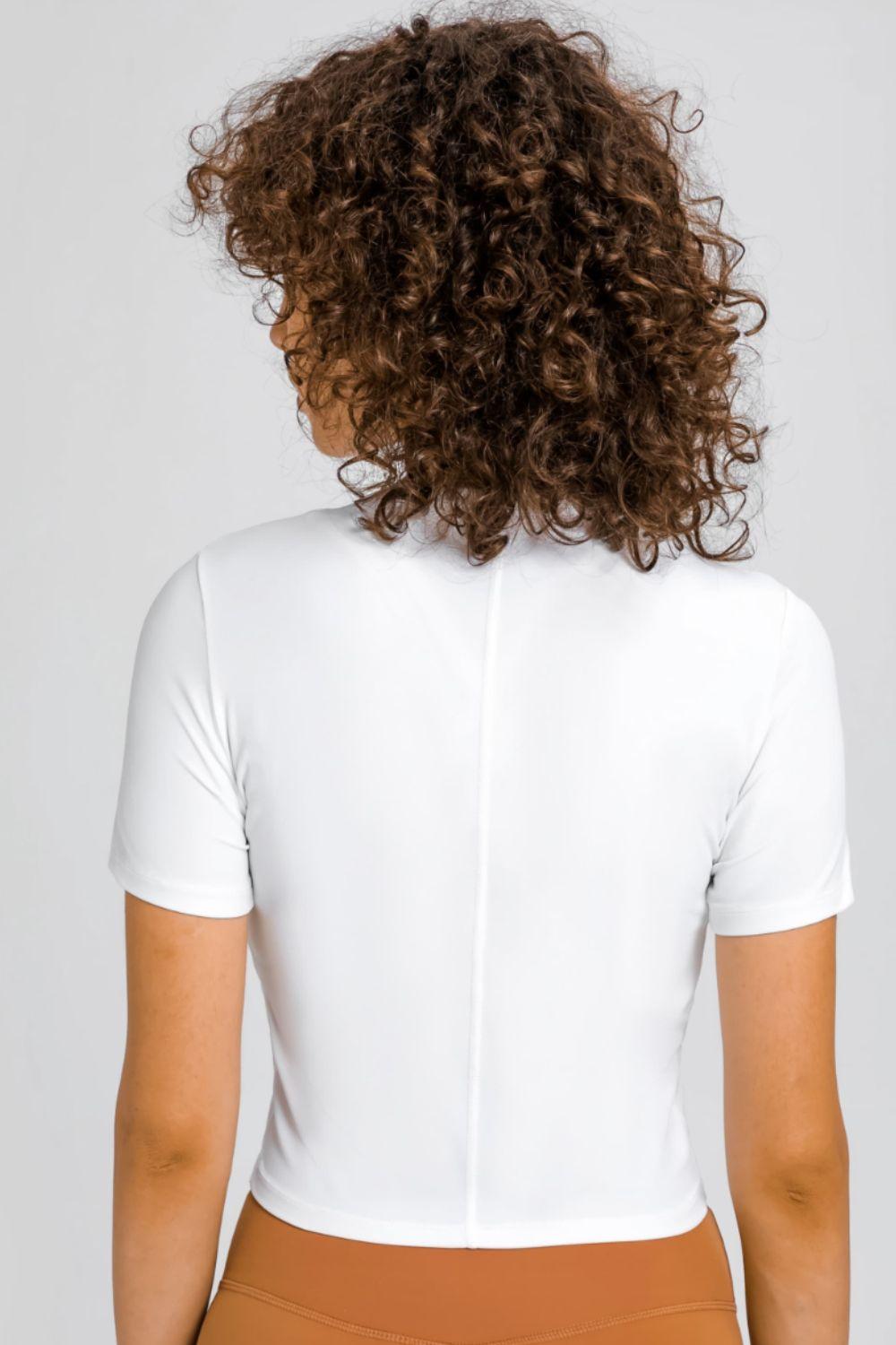 Millennia Round Neck Short Sleeve Yoga Tee - Curated by tt