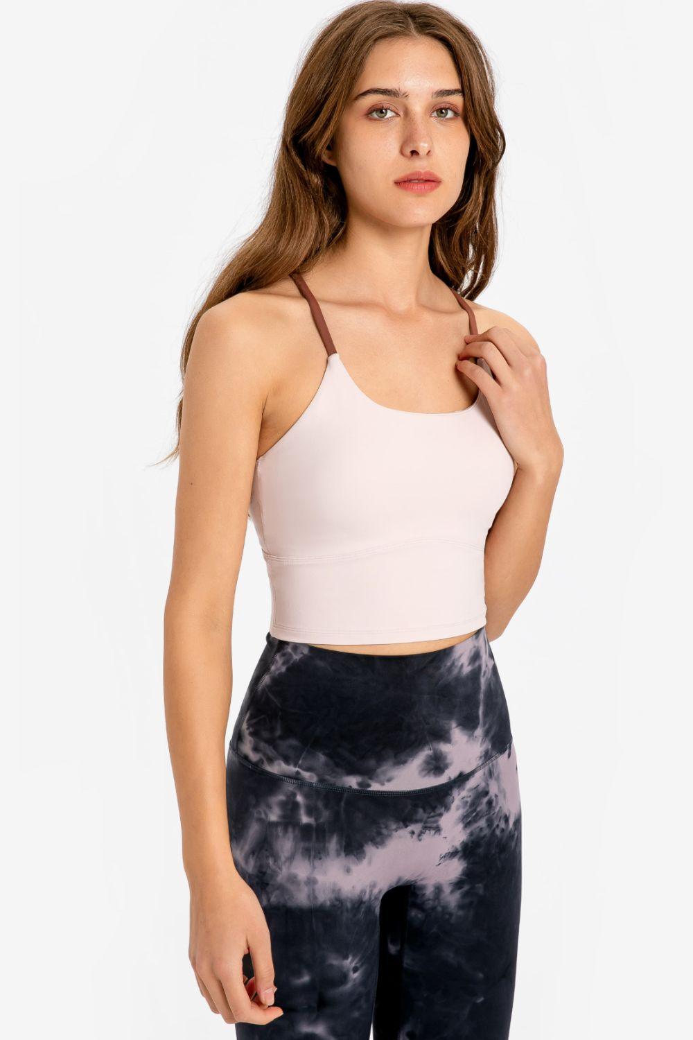 Millennia Crisscross Back Scoop Neck Sports Cami - Curated by tt