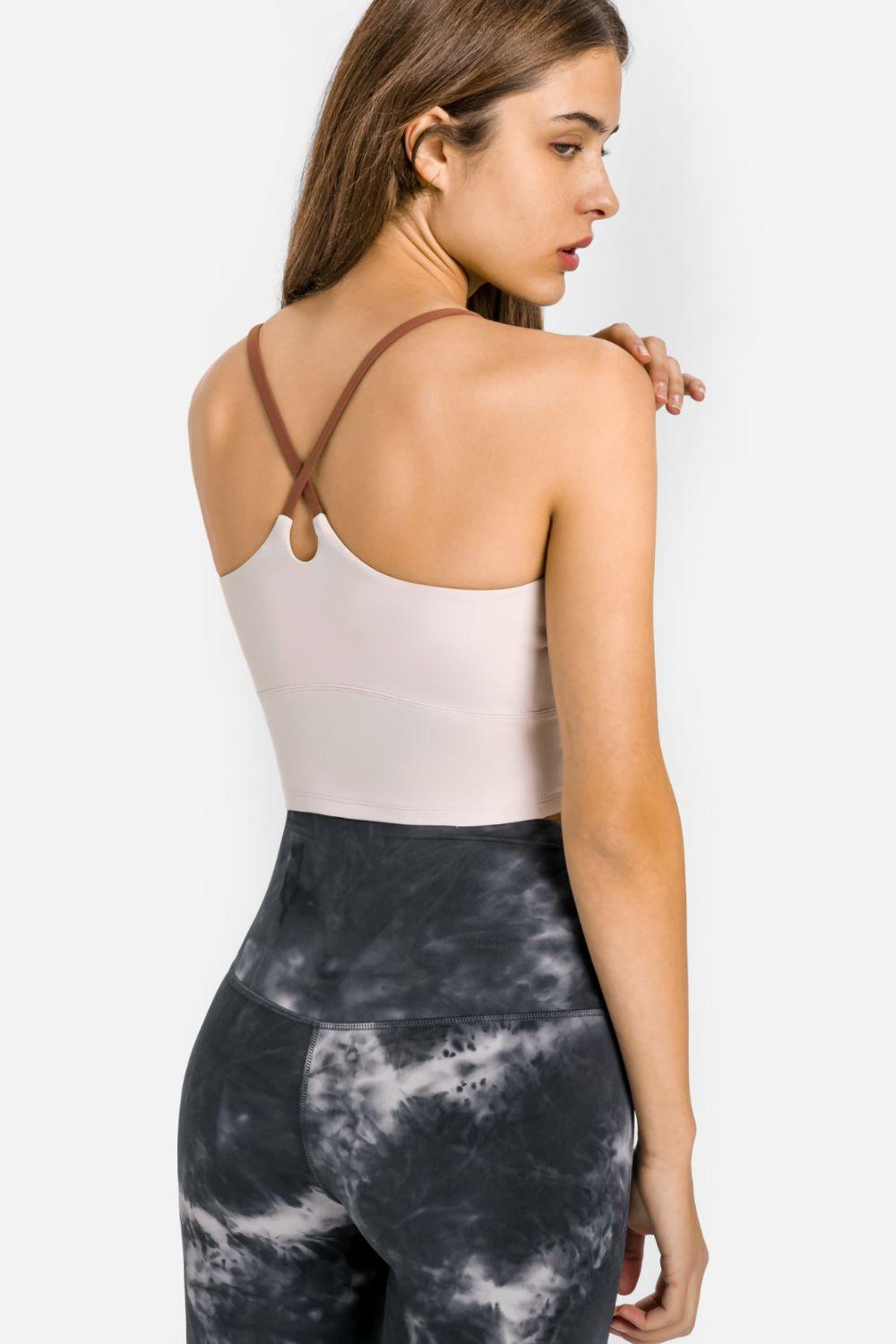 Millennia Crisscross Back Scoop Neck Sports Cami - Curated by tt