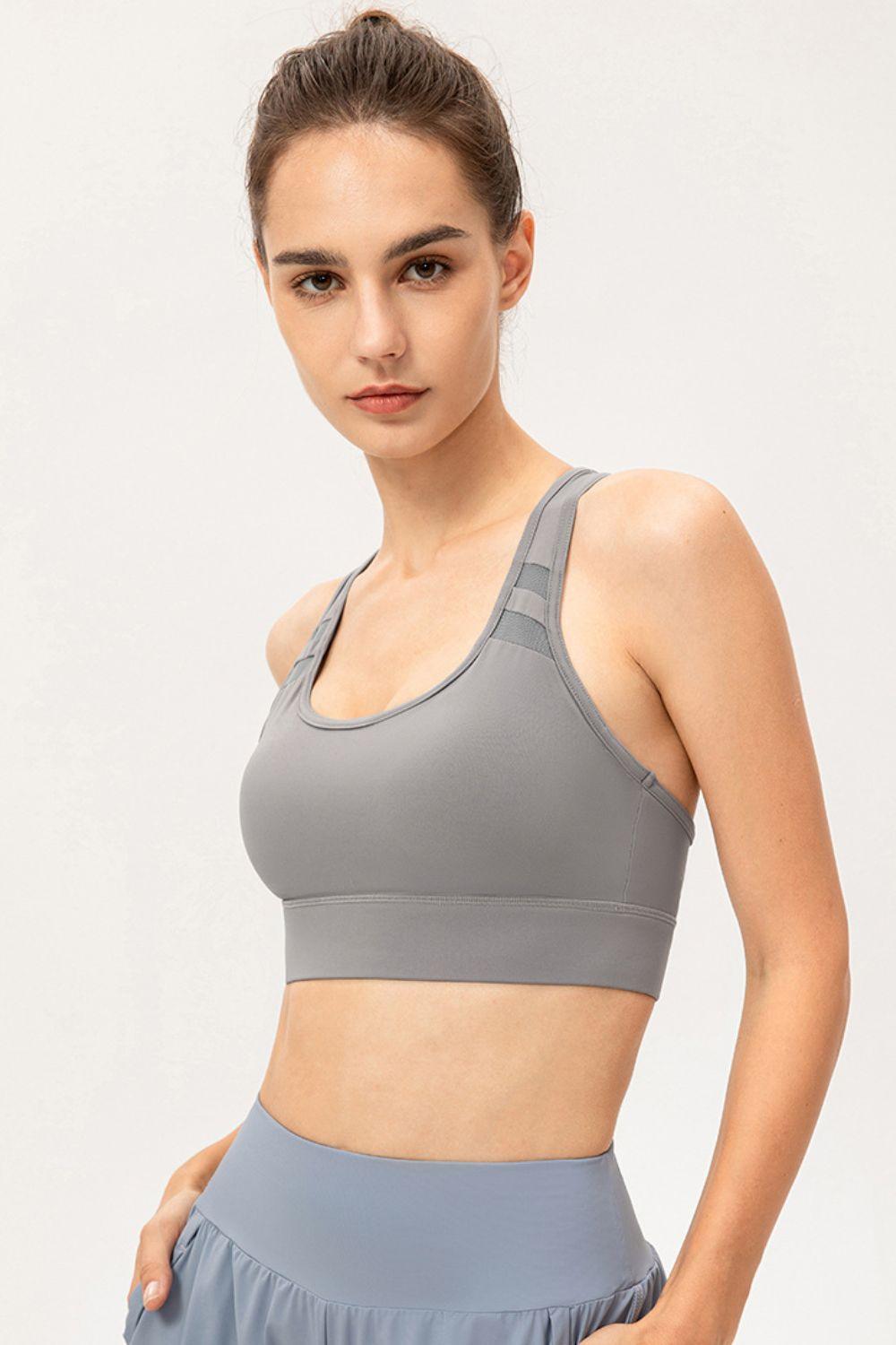 Scoop Neck Long Sports Bra - Curated by tt