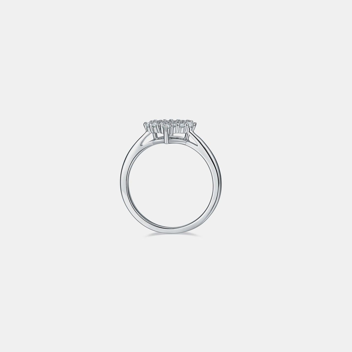 Moissanite 925 Sterling Silver Heart Ring - Curated by tt