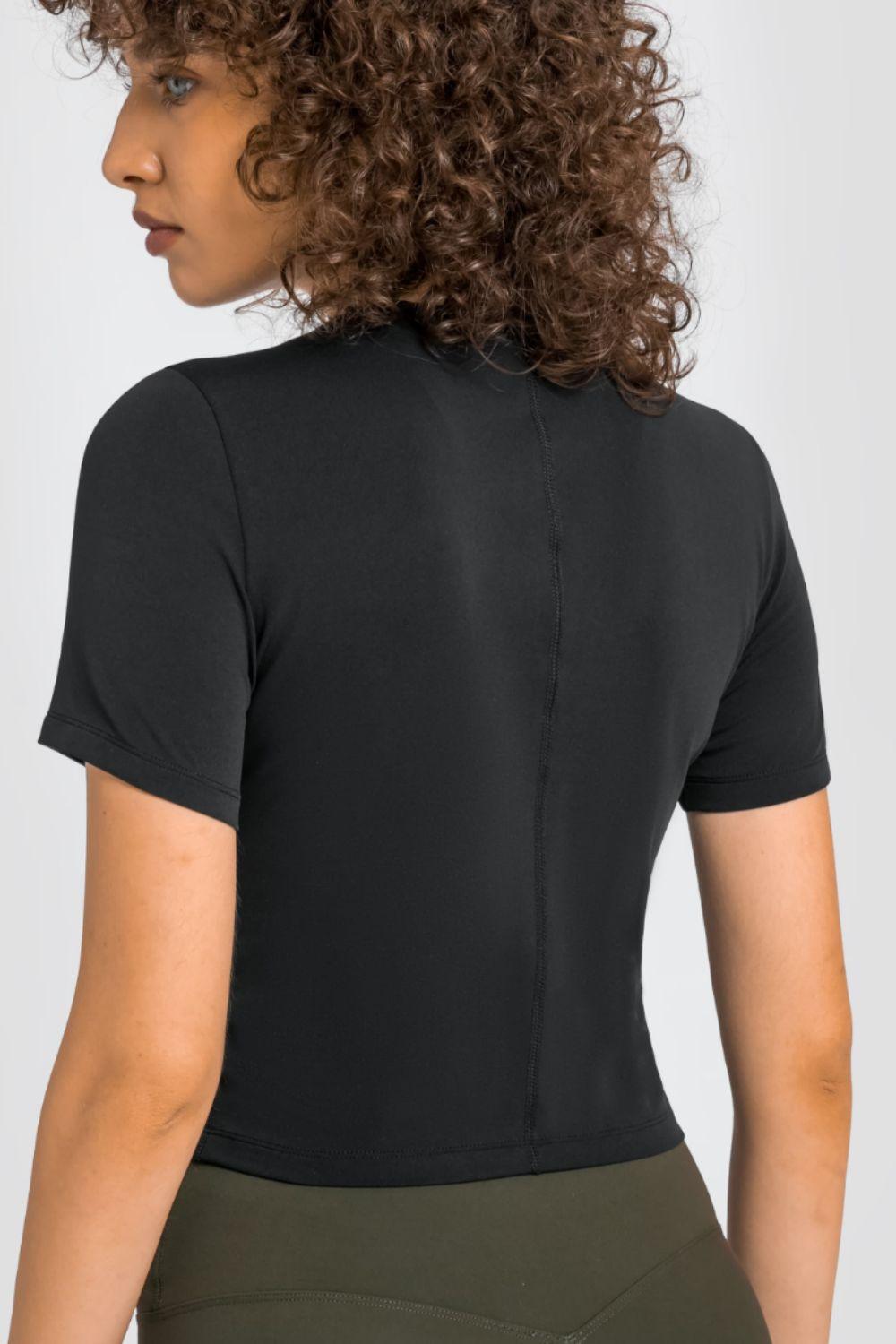 Millennia Round Neck Short Sleeve Yoga Tee - Curated by tt