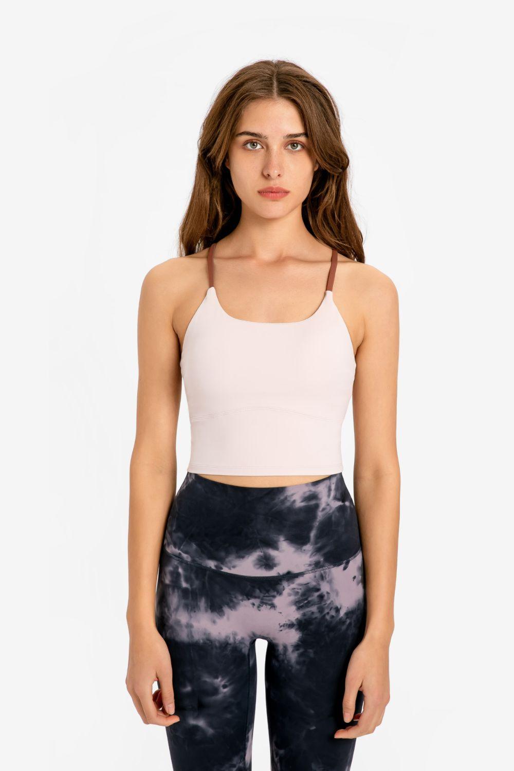 Millennia Crisscross Back Scoop Neck Sports Cami - Curated by tt