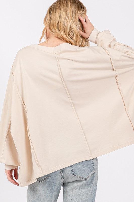 SAGE + FIG Flower Patch Dropped Shoulder Oversize Top - Curated by tt