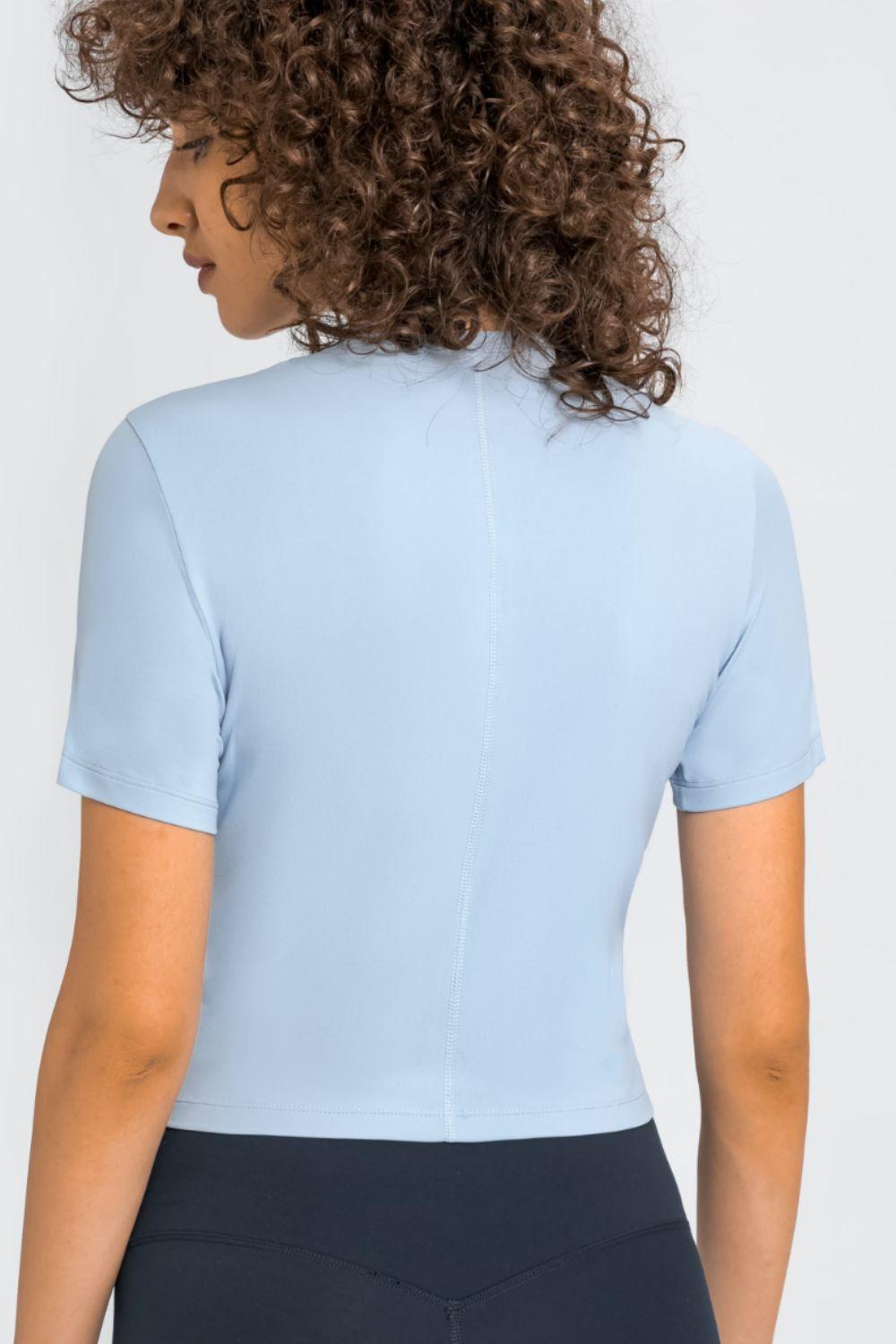 Millennia Round Neck Short Sleeve Yoga Tee - Curated by tt