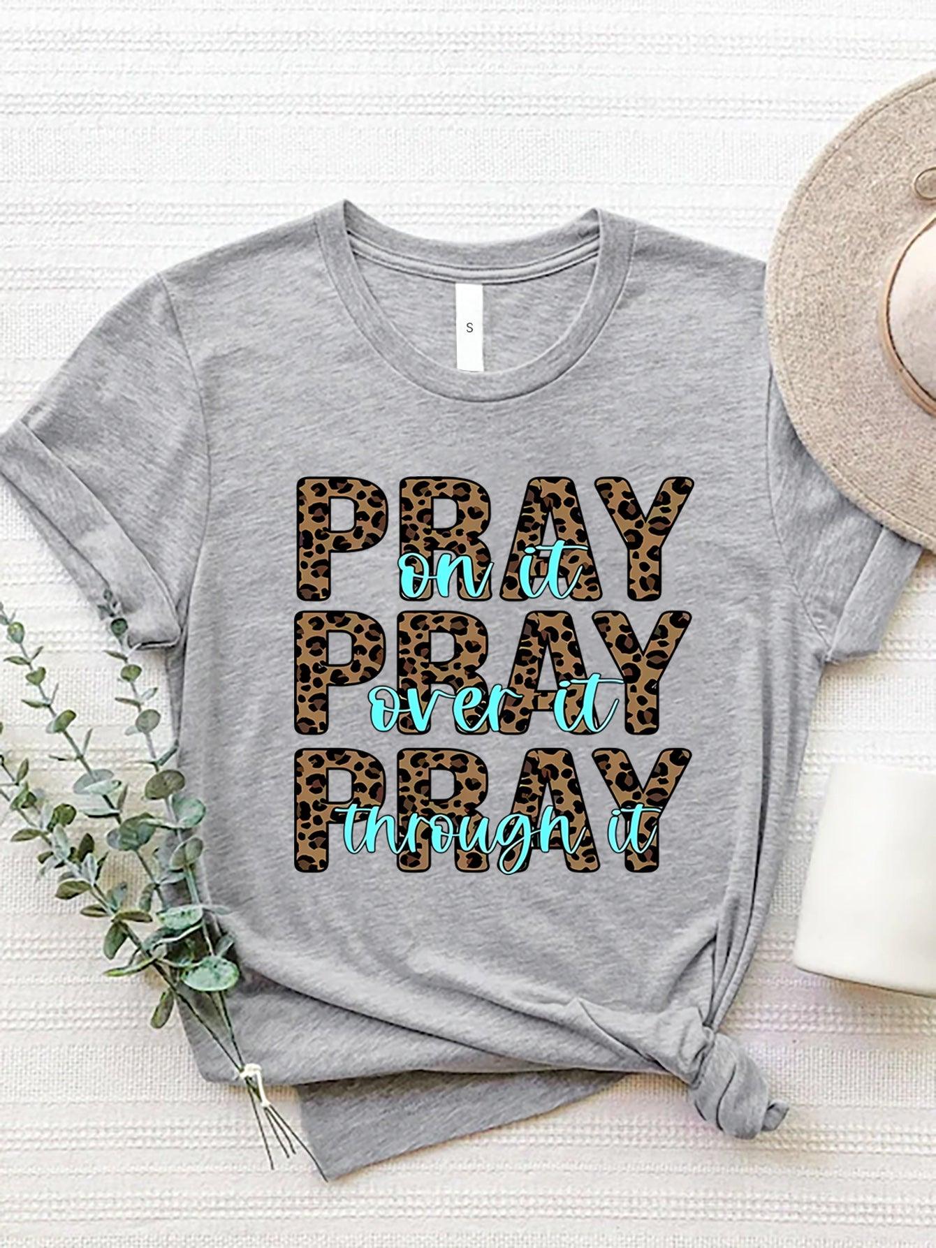Letter Graphic Round Neck Short Sleeve T-Shirt - Curated by tt