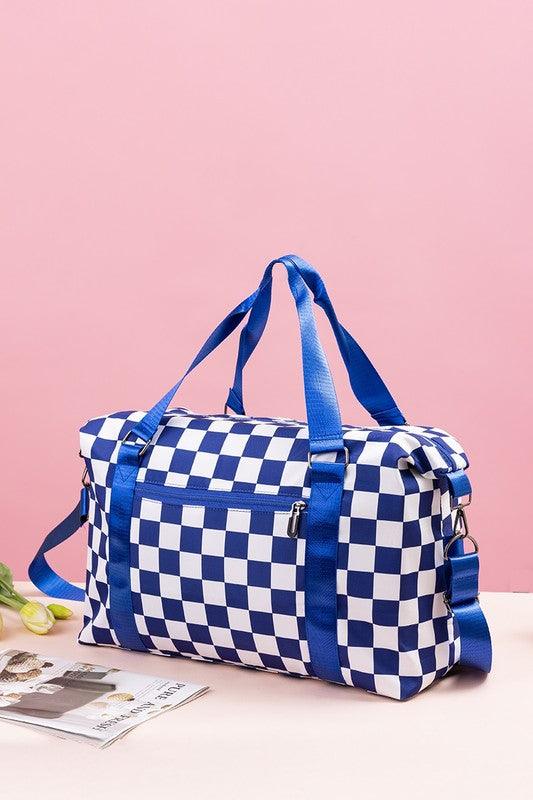Zenana Checkered Multi-Pocket Travel Bag - Curated by tt