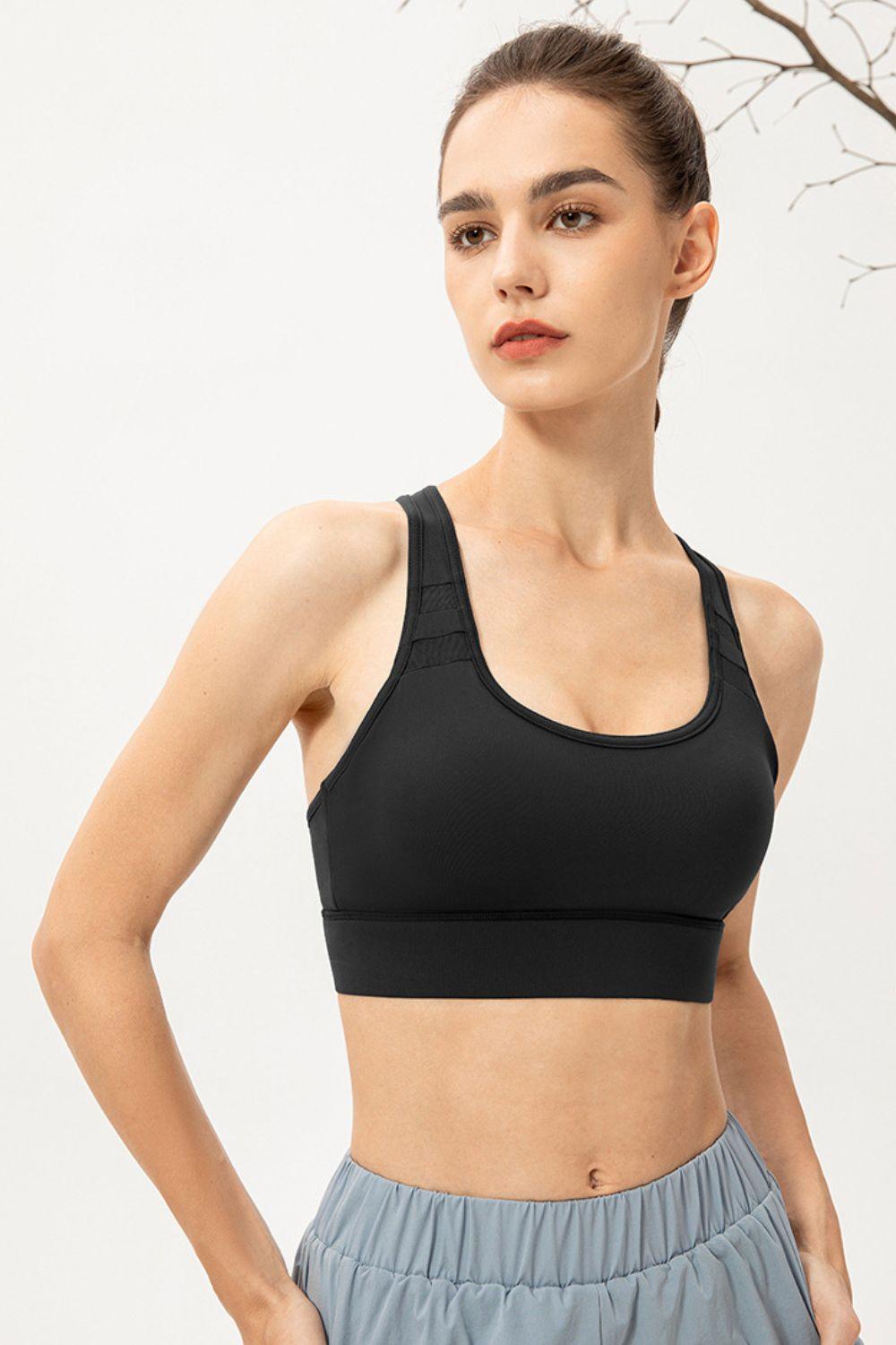 Scoop Neck Long Sports Bra - Curated by tt