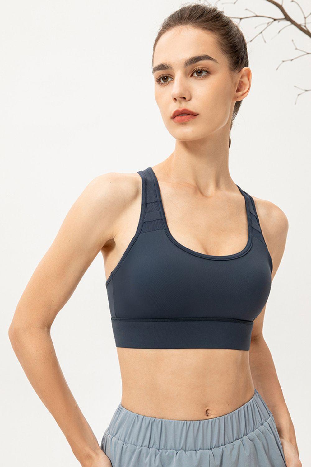 Scoop Neck Long Sports Bra - Curated by tt