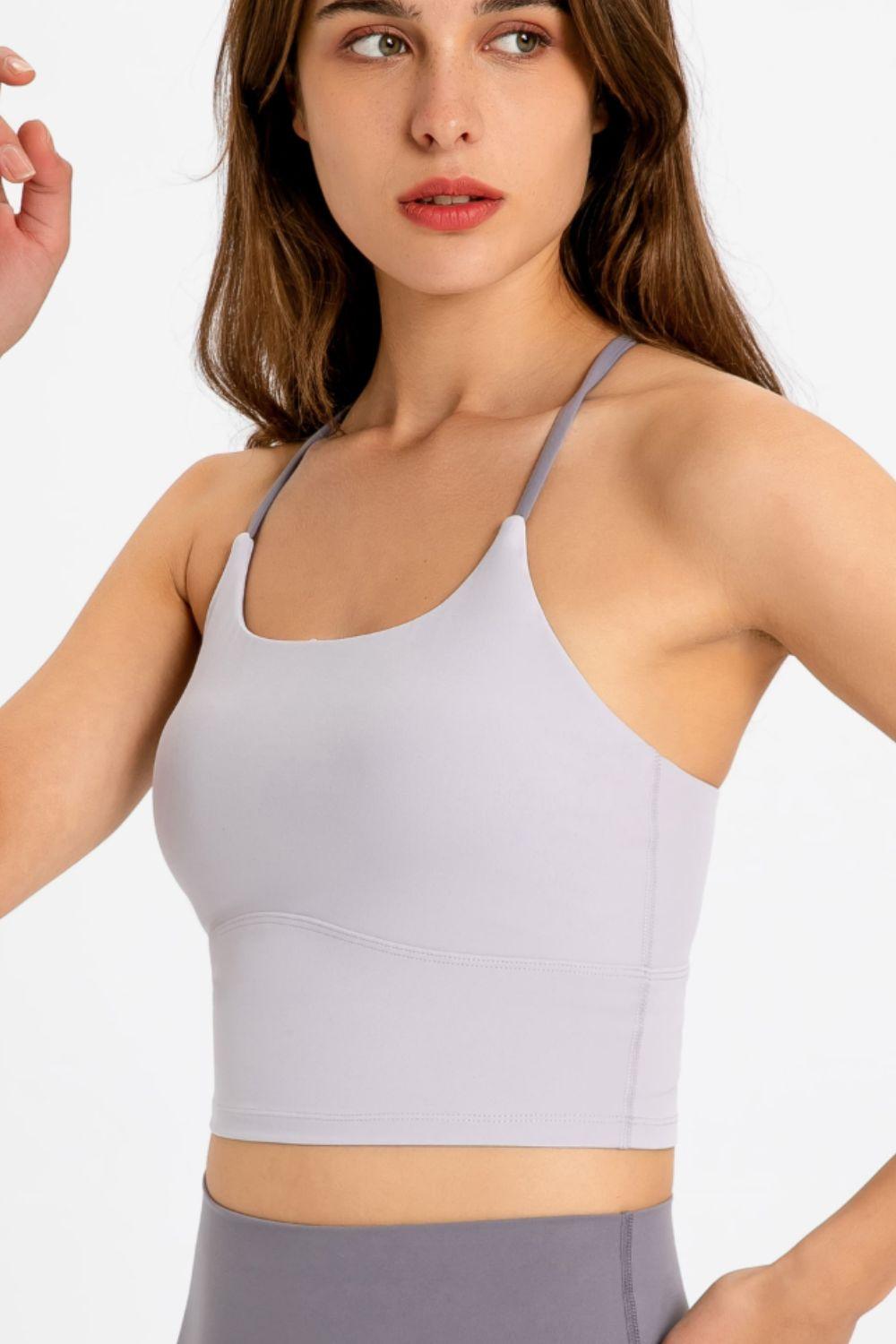 Millennia Crisscross Back Scoop Neck Sports Cami - Curated by tt