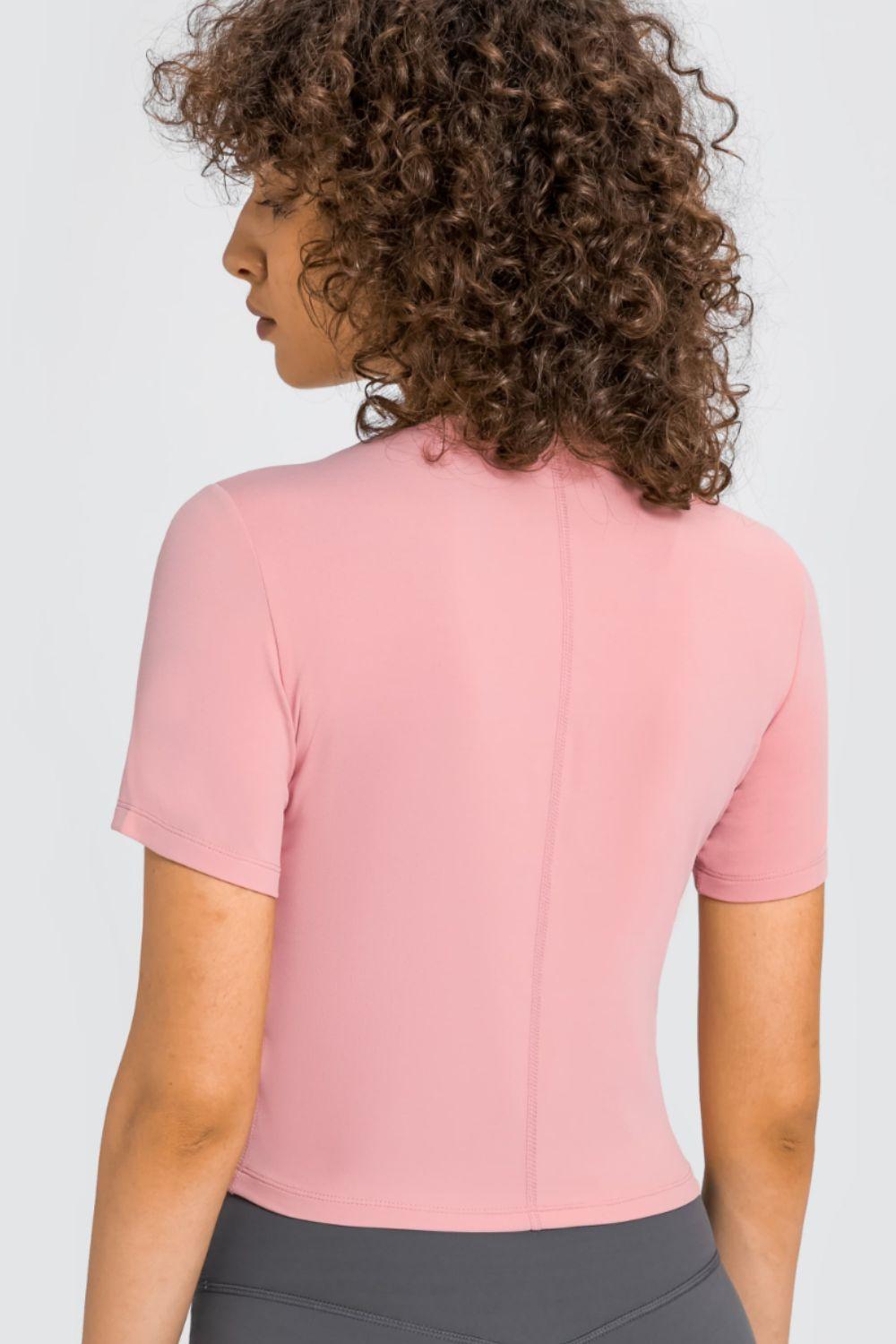 Millennia Round Neck Short Sleeve Yoga Tee - Curated by tt