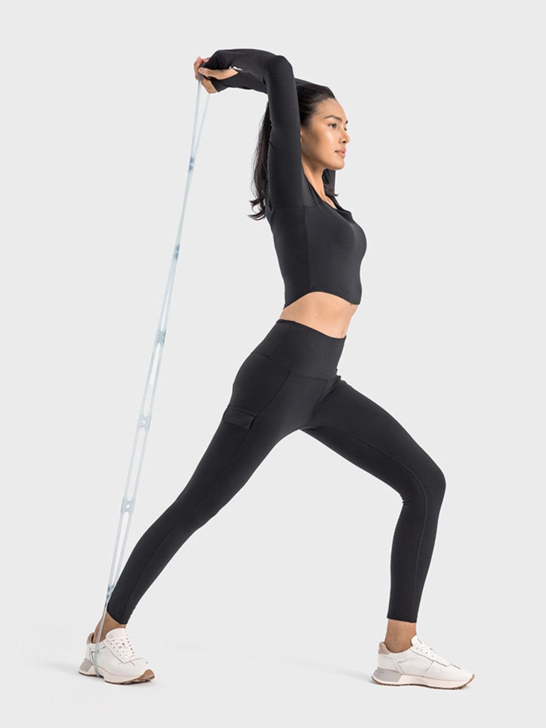 Millennia Wide Waistband Sports Leggings - Curated by tt