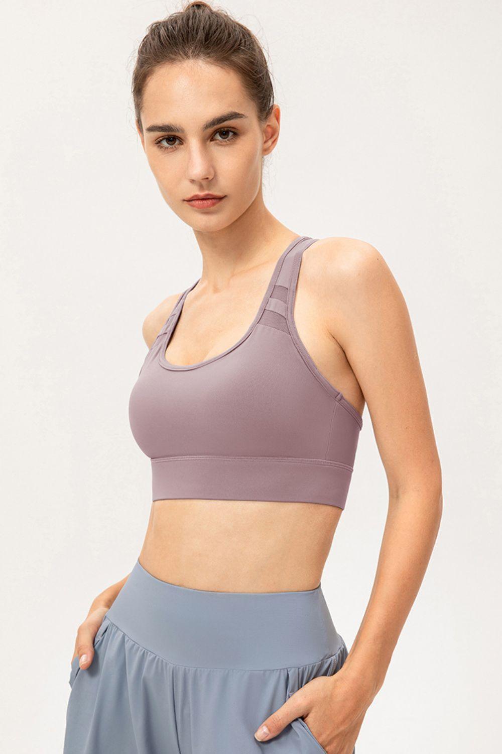 Scoop Neck Long Sports Bra - Curated by tt