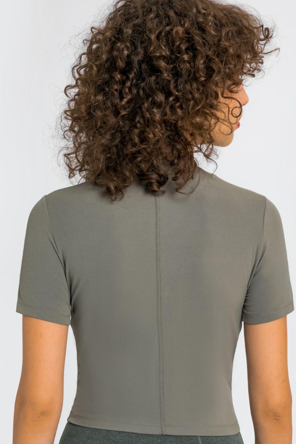 Millennia Round Neck Short Sleeve Yoga Tee - Curated by tt