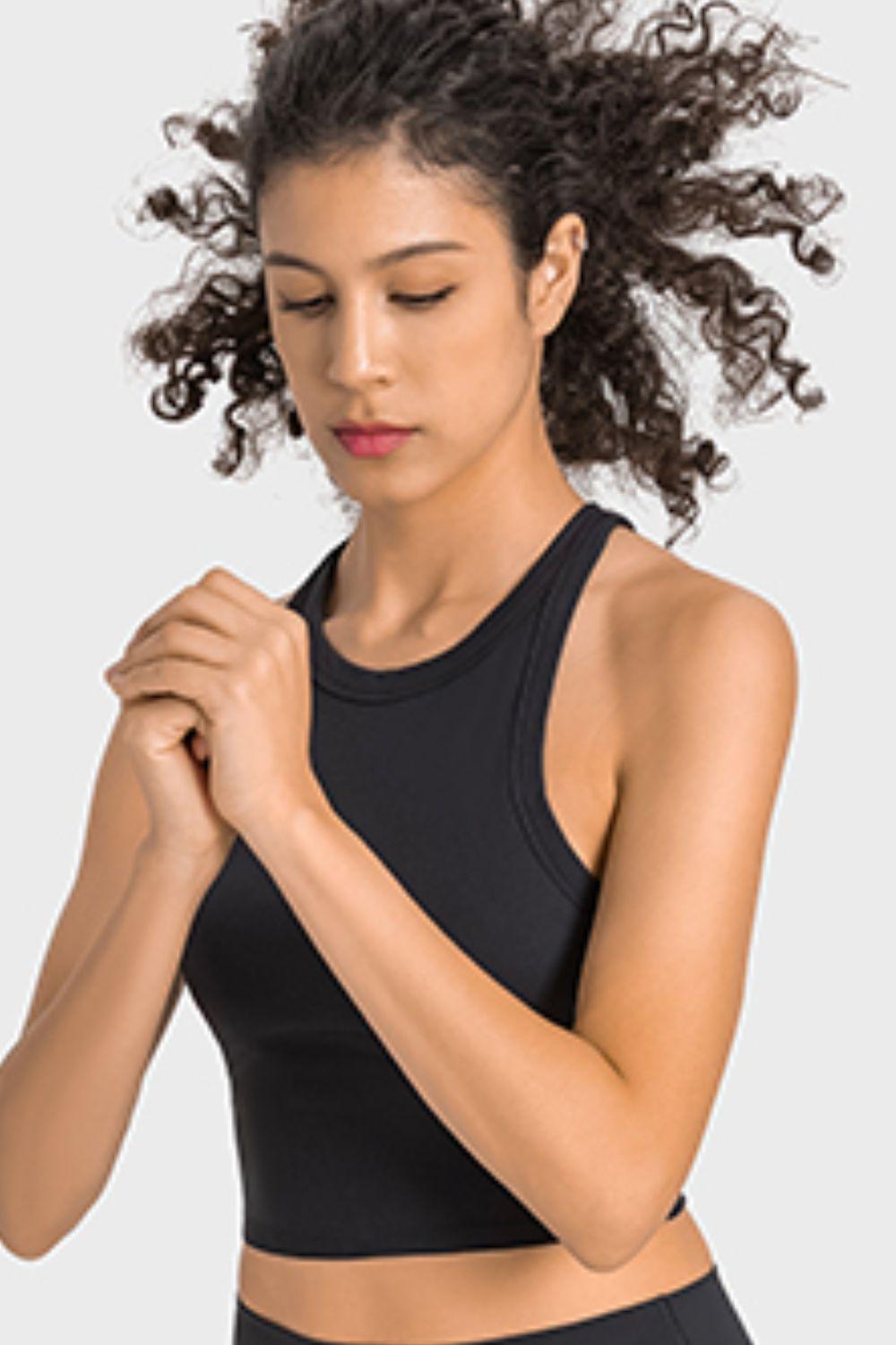 Millennia Racerback Cropped Sports Tank - Curated by tt