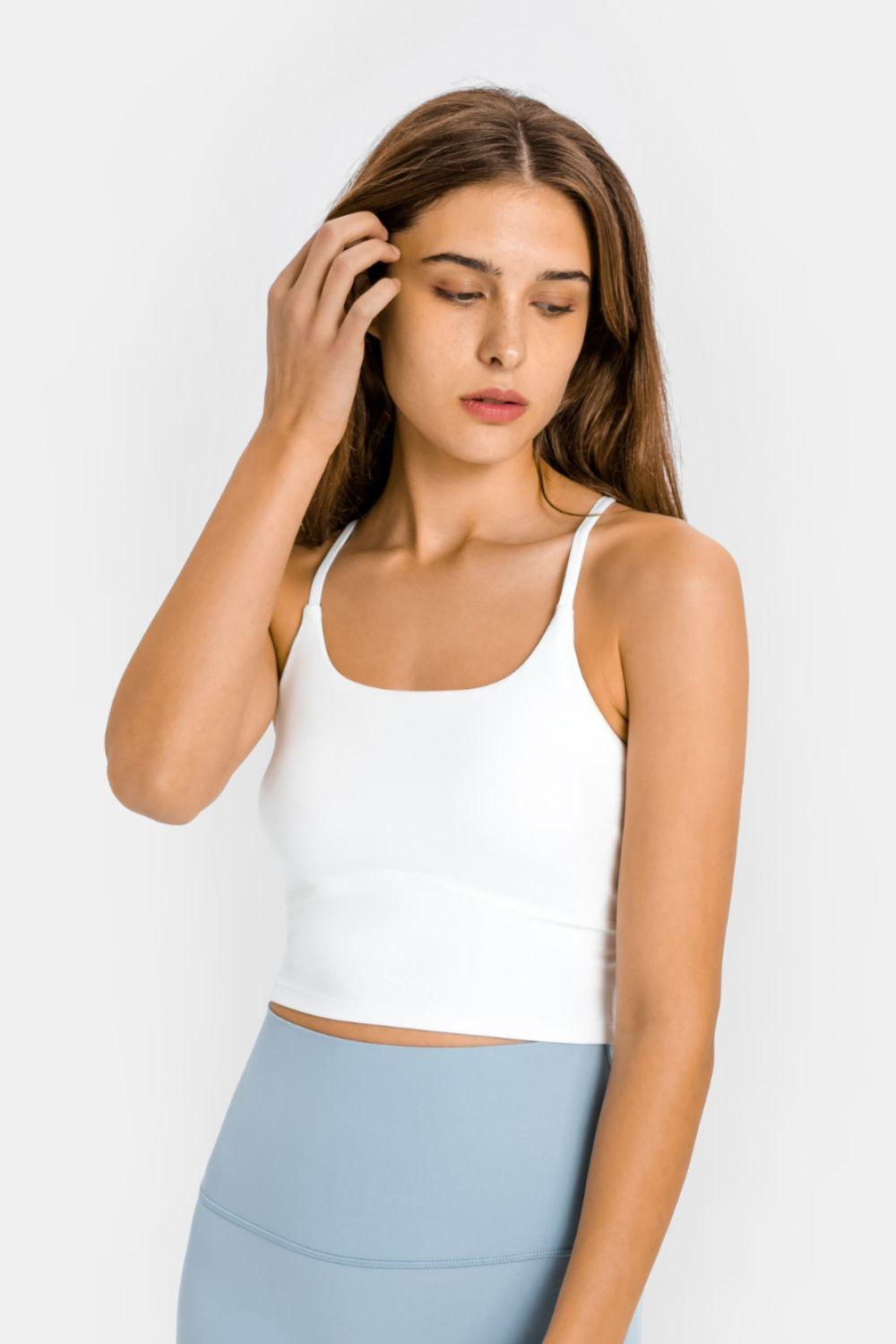 Millennia Crisscross Back Scoop Neck Sports Cami - Curated by tt