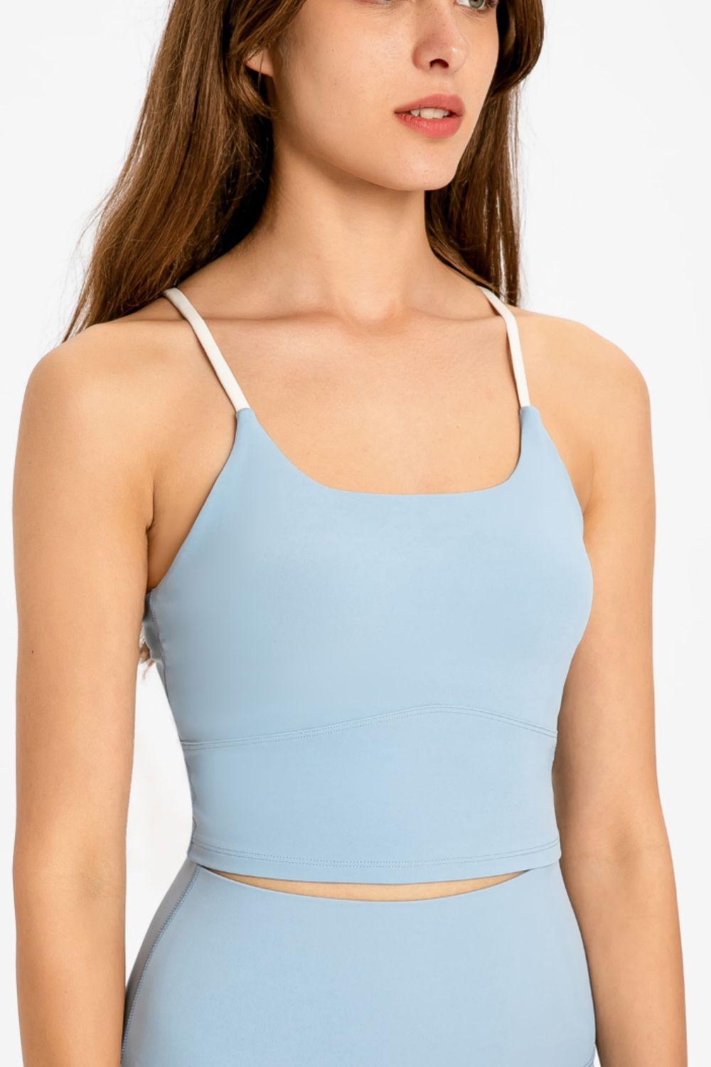 Millennia Crisscross Back Scoop Neck Sports Cami - Curated by tt