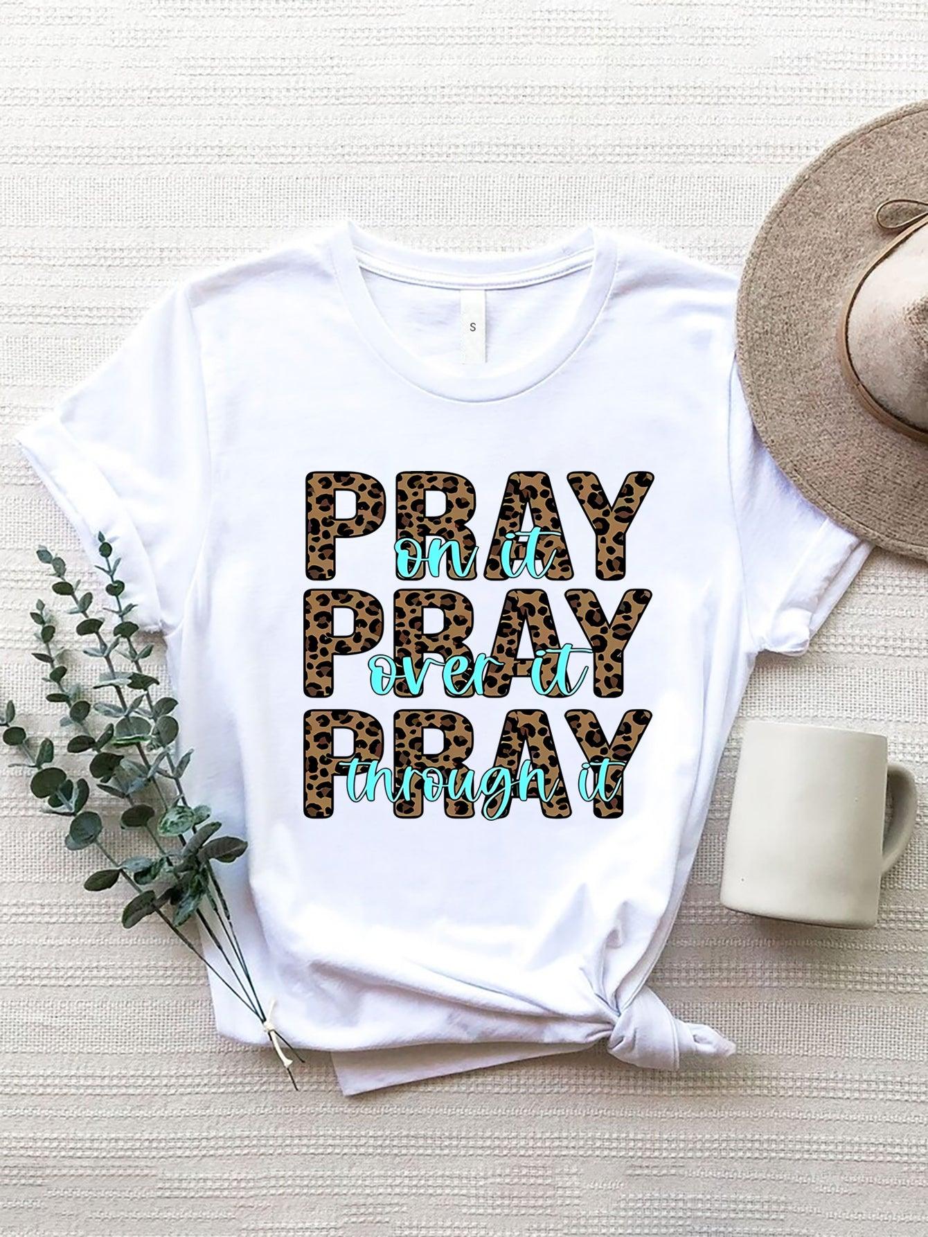 Letter Graphic Round Neck Short Sleeve T-Shirt - Curated by tt
