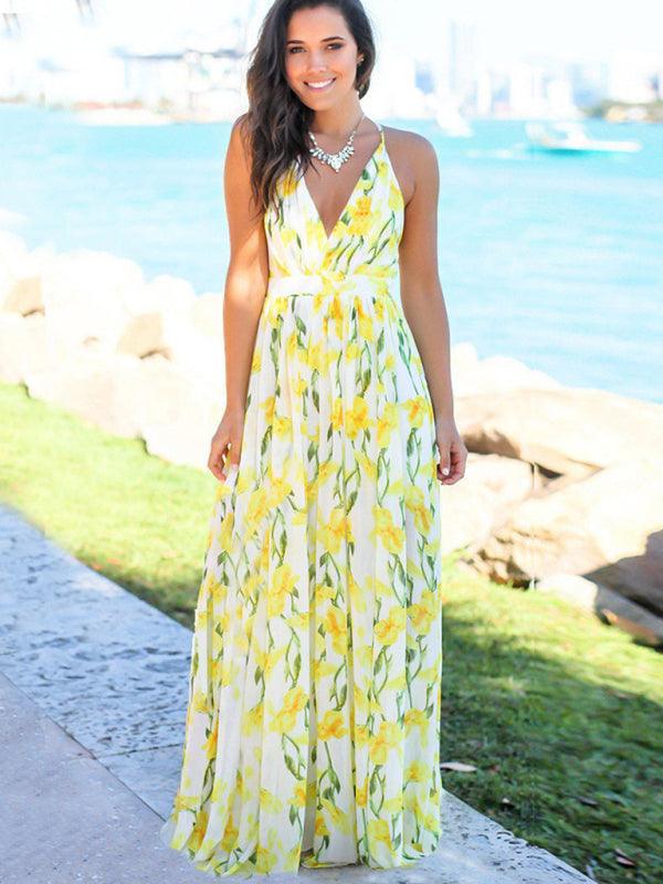 Printed Maxi Dress - Curated by tt