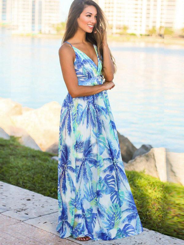 Printed Maxi Dress - Curated by tt