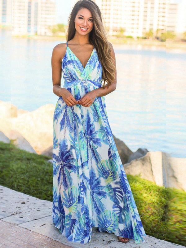 Printed Maxi Dress - Curated by tt
