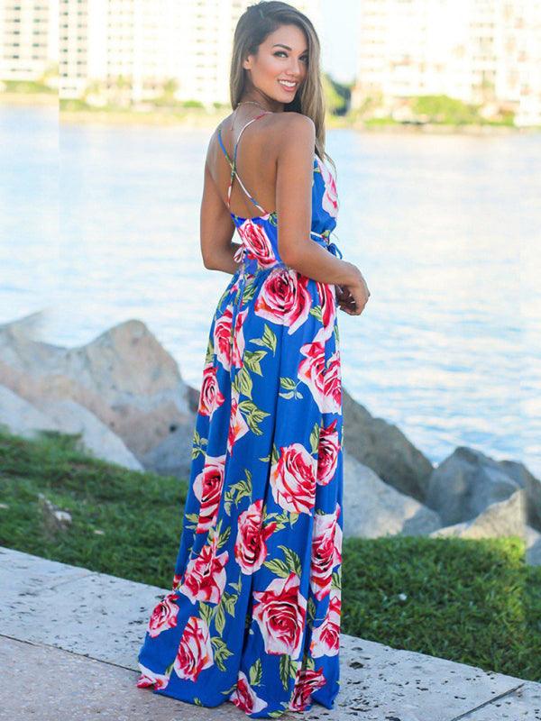 Printed Maxi Dress - Curated by tt