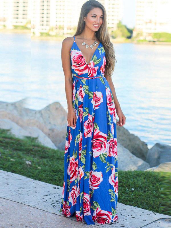 Printed Maxi Dress - Curated by tt