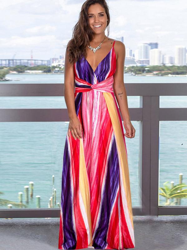 Printed Maxi Dress - Curated by tt
