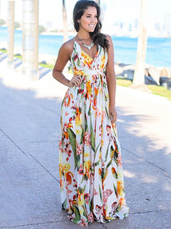 Printed Maxi Dress - Curated by tt