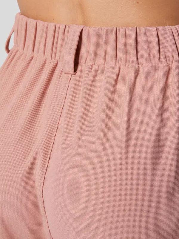 Casual Loose Wide Leg Pocket High Waist Women's Pants - Curated by tt