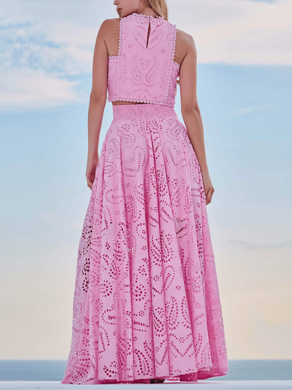 Eyelet Loose Two-piece Set - Curated by tt