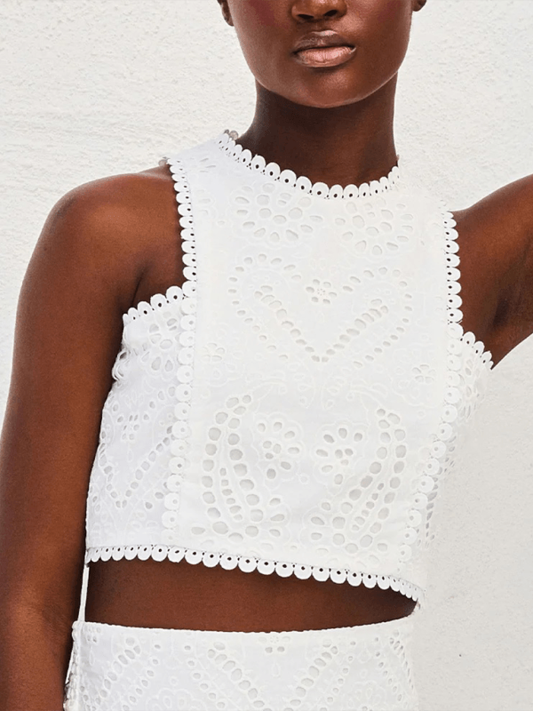 Eyelet Loose Two-piece Set - Curated by tt