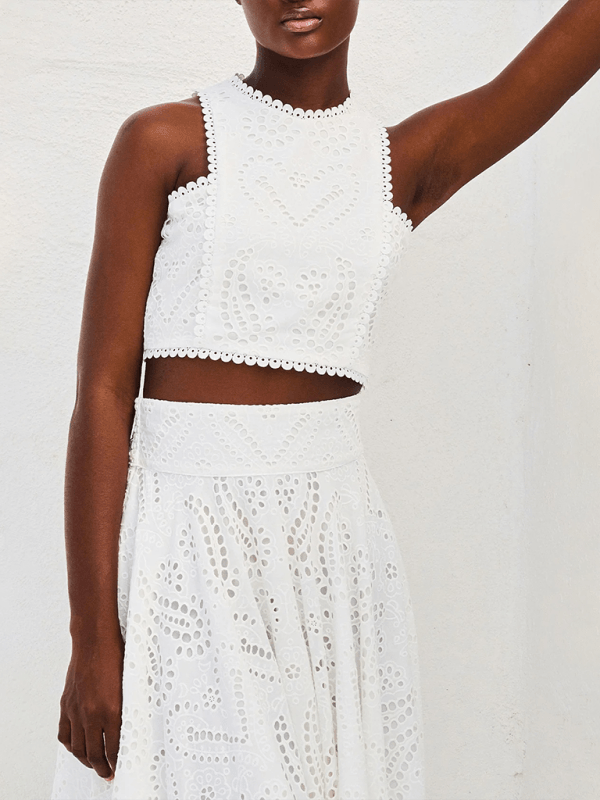 Eyelet Loose Two-piece Set - Curated by tt