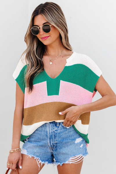 Color Block Sweater T Shirt