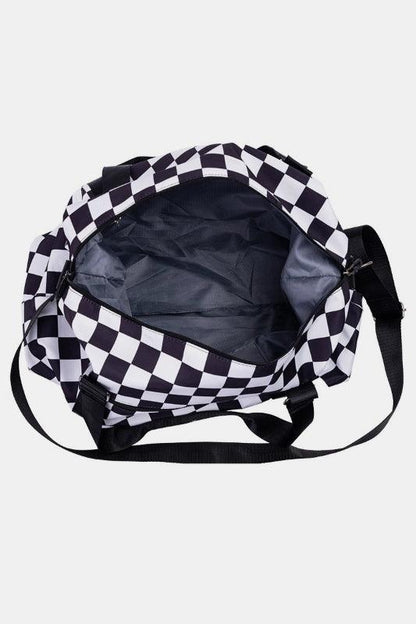 Zenana Checkered Multi-Pocket Travel Bag - Curated by tt