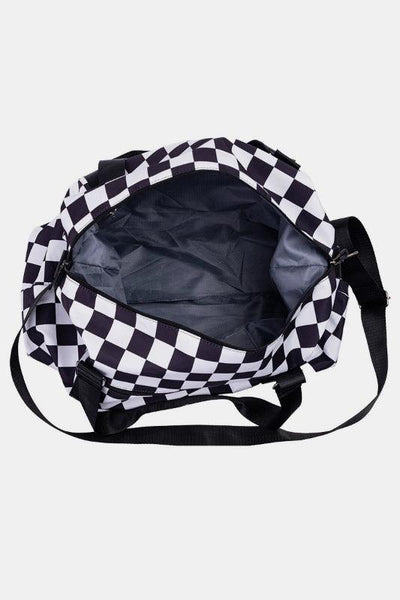 Zenana Checkered Multi-Pocket Travel Bag - Curated by tt