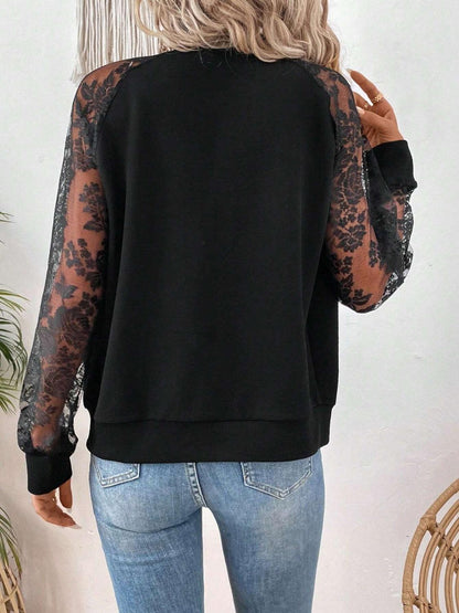 Lace Baseball Collar Zip Up Jacket - Curated by tt
