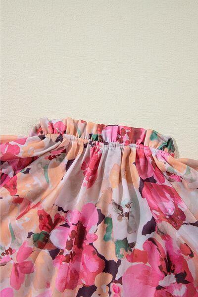 Frill Floral Button Down Long Sleeve Shirt - Curated by tt