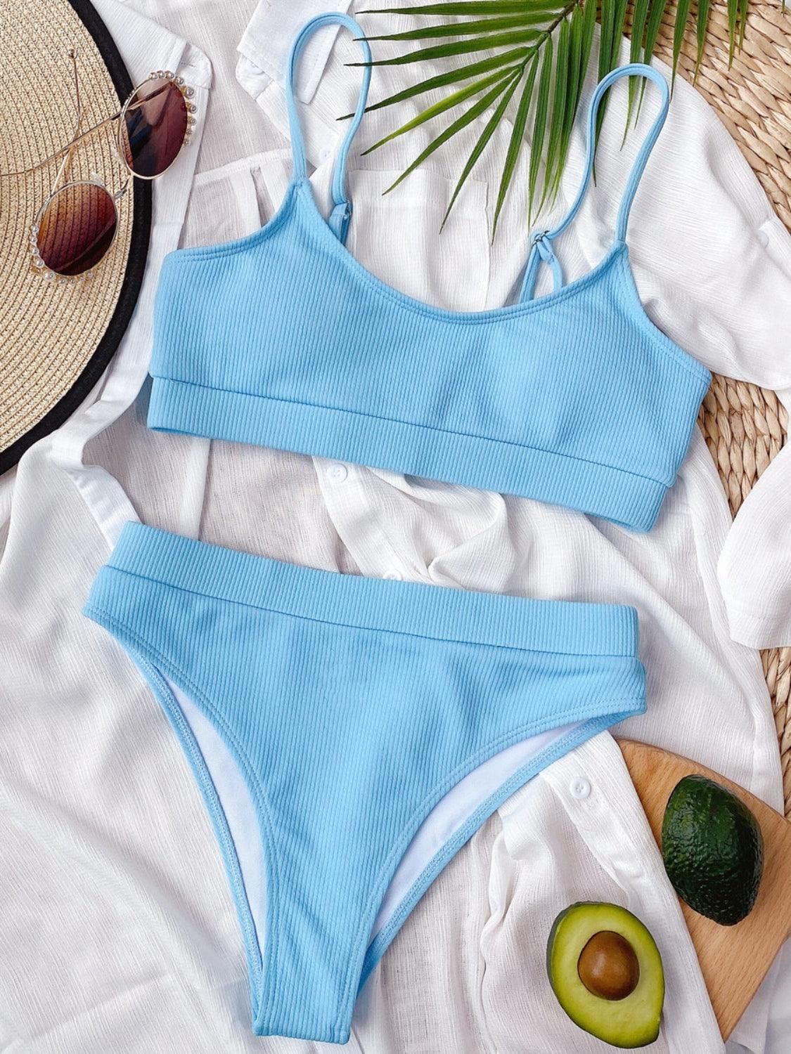 Scoop Neck Spaghetti Strap Two-Piece Swim Set - Curated by tt