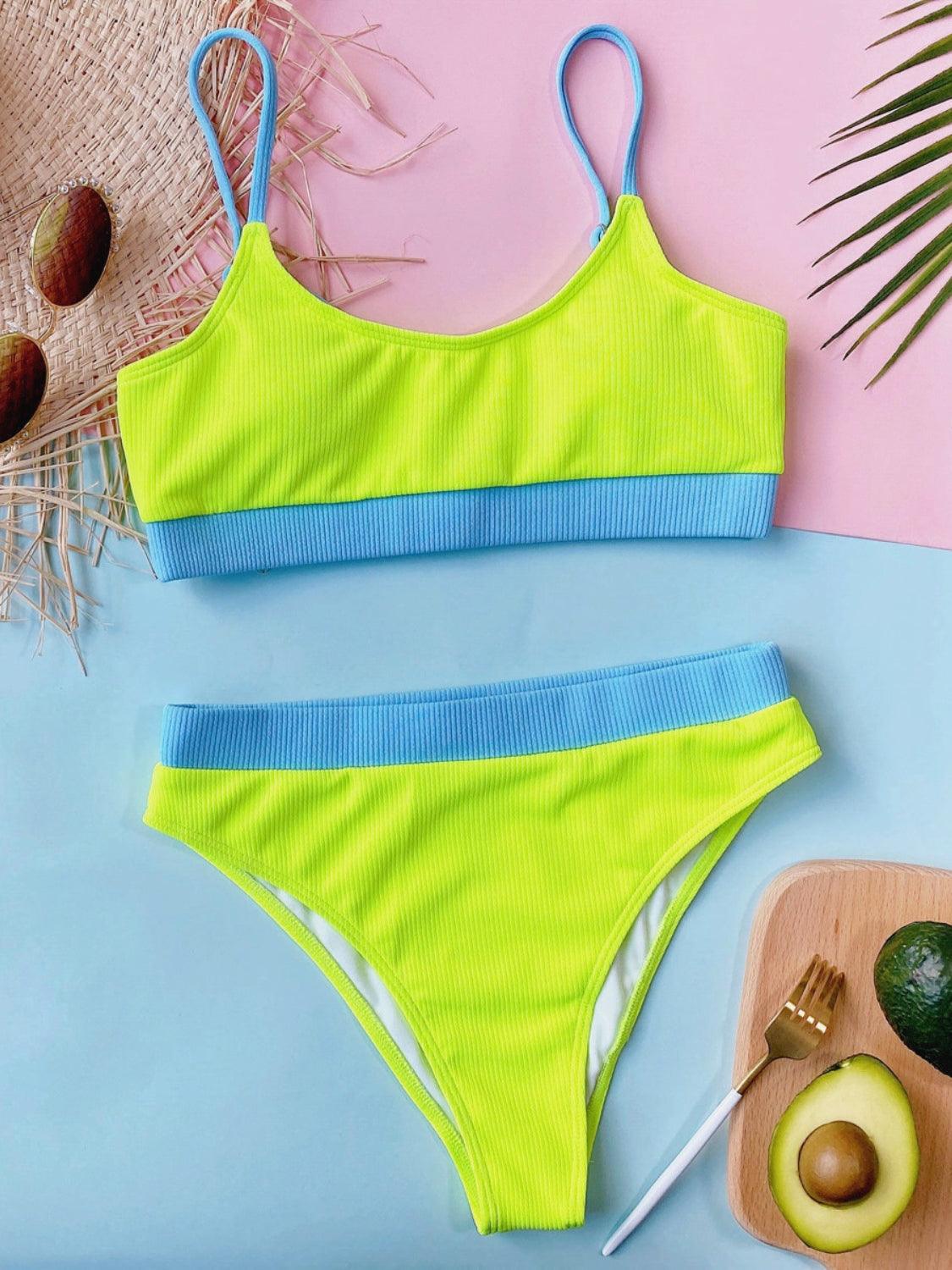 Scoop Neck Spaghetti Strap Two-Piece Swim Set - Curated by tt