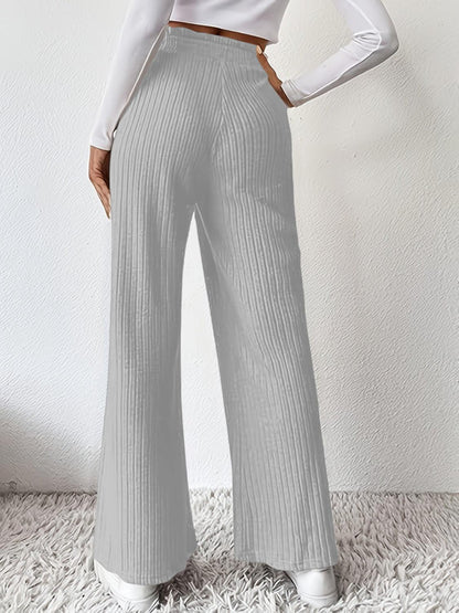 Ribbed High Waist Pants - Curated by tt