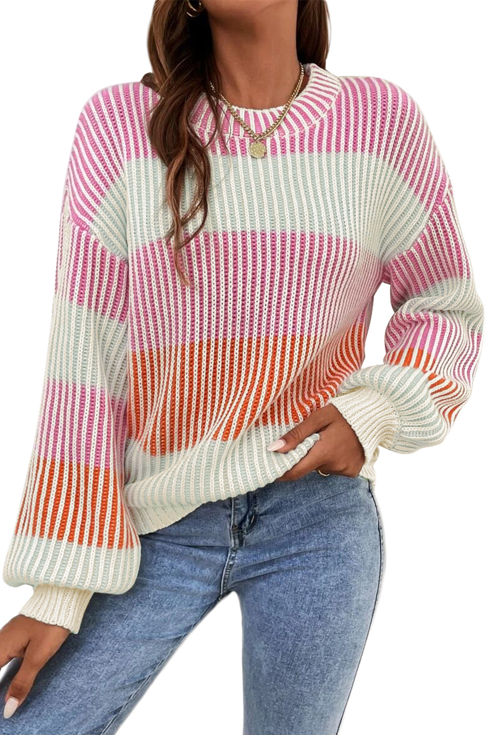 Knit Bubble Sleeve Sweater