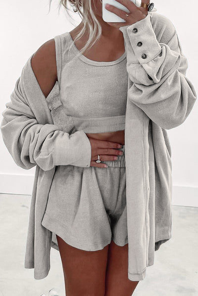 Cardigan Lounge Set  3 Pcs