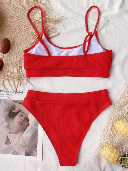 Scoop Neck Spaghetti Strap Two-Piece Swim Set - Curated by tt