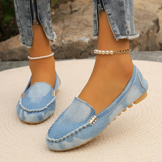 Round Toe Flat Loafers - Curated by tt