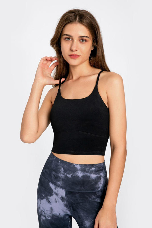 Millennia Crisscross Back Scoop Neck Sports Cami - Curated by tt
