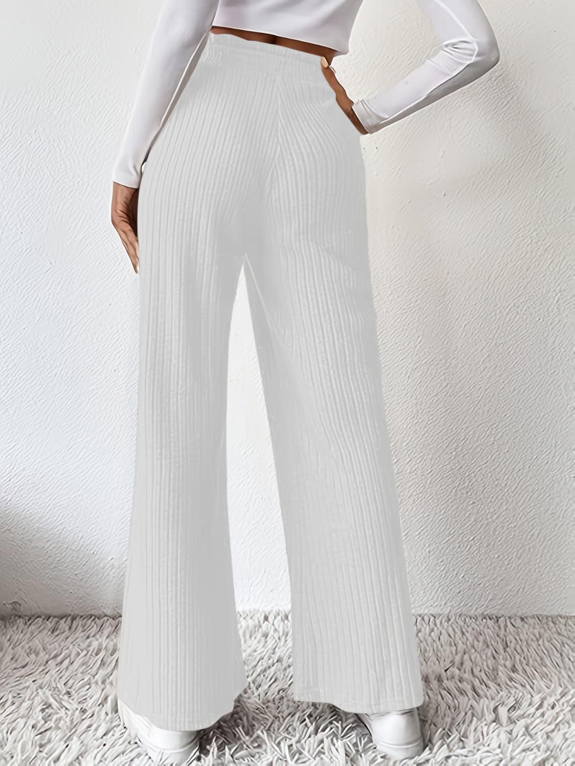 Ribbed High Waist Pants - Curated by tt